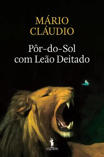 PÔR-DO-SOL COM LEÃO DEITADO