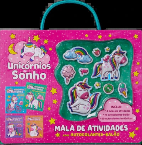 UNICÓRNIOS DE SONHO - MALA DE ATIVIDADES com autoculantes-balão