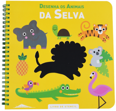 DESENHA OS ANIMAIS DA SELVA - livro de stencil