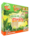 GIRAFA - PUZZLE 3D + LIVRO - constroi e pinta a tua girafa de madeira - 19 pecas