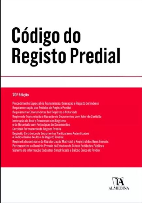 CÓDIGO DO REGISTO PREDIAL - 20 ª EDIÇÃO