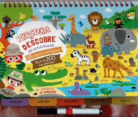 PROCURA E DESCOBRE OS ANIMAIS 25 PAGINAS REUTILIZAVEIS - COM CANETA