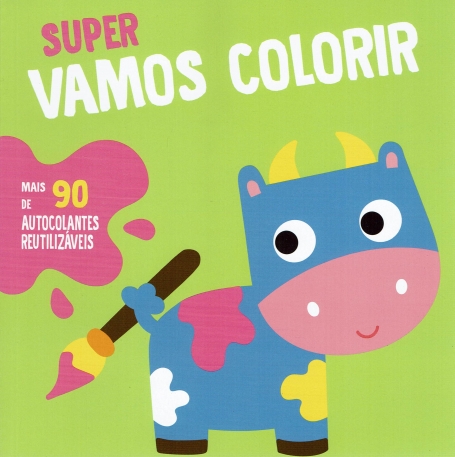 SUPER VAMOS COLORIR VERDE- mais de 90 autocolantes reutilizáveis