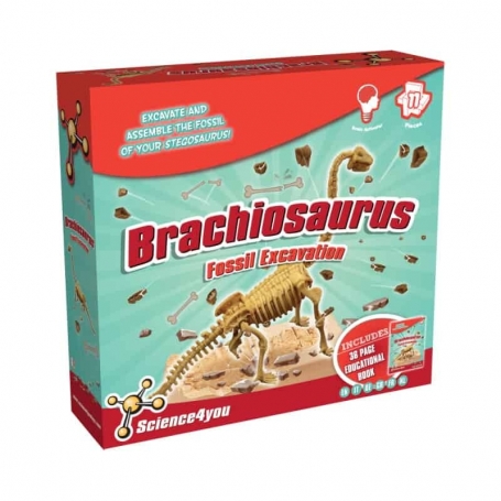 ESCAVACAO DE FOSSEIS - BRACHIOSAURUS - escava e monta o fossil do teu brachiosaurus - 11 pecas