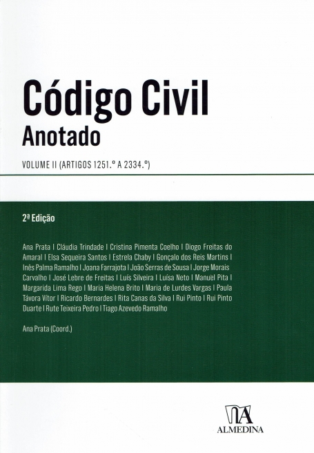 CODIGO CIVIL ANOTADO VOLUME 2 - ARTIGO 1251º A 2334º 2 EDIÇÃO
