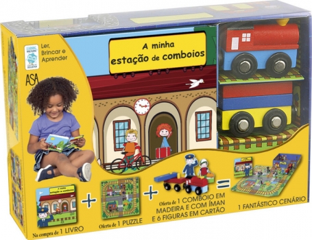 A MINHA ESTACAO DE COMBOIOS - CAIXA COM LIVRO+PUZZLE+COMBOIO