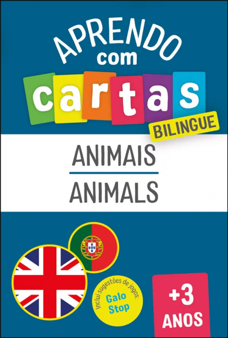 APRENDO COM CARTAS BILINGUE - ANIMAIS I ANIMALS +3 ANOS