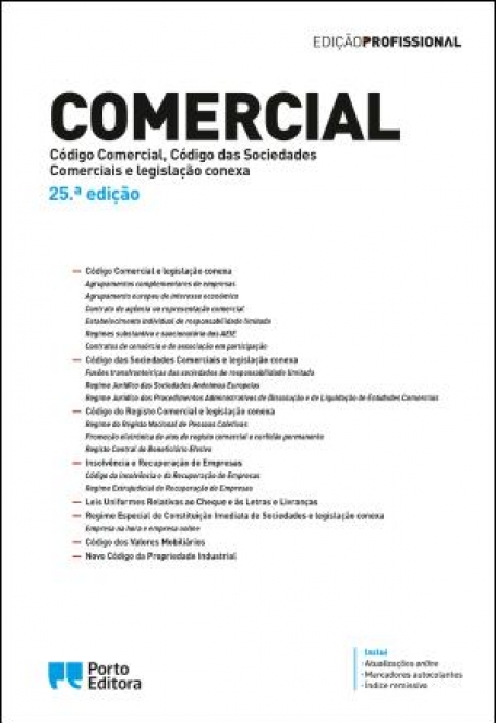 06703.25- COMERCIAL- código comercial, código das sociedades comerciais e legislação conexa - 25.ª edição