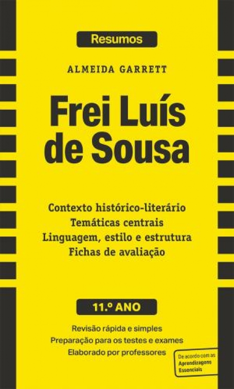 40183.40 - FREI LUIS DE SOUSA DE ALMEIDA GARRET - resumo da obra - vida e obra do autor - caracterizacao das personagens - testes de avaliacao