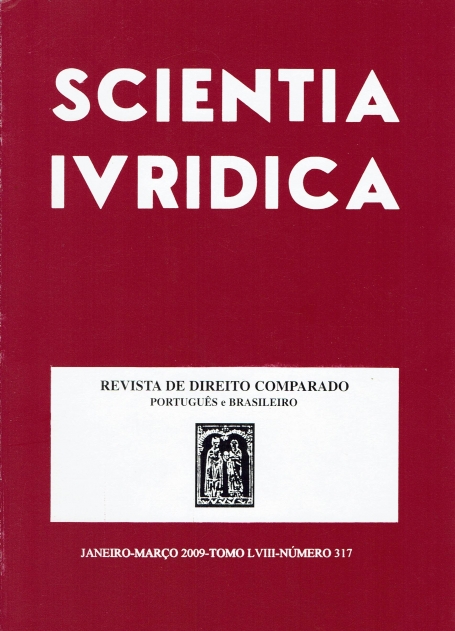 SCIENTIA IVRIDICA - REVISTA DE DIREITO COMPARADO JANEIRO-MARCO 2009 TOMO L VIII NUMERO 317