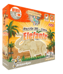 ELEFANTE - PUZZLE 3D + LIVRO - constroi e pinta o teu elefante de madeira - 27 pecas