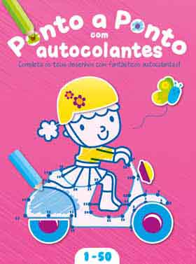 PONTO A PONTO COM AUTOCOLANTES - DE 1 ATE 50 - ROSA