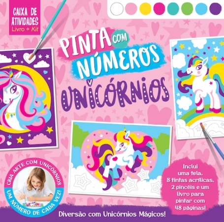 PINTA COM NUMEROS UNICÓRNIOS - CAIXA DE ATIVIDADES LIVRO + KIT