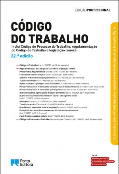 06720.94- CÓDIGO DO TRABALHO- 22.ª edição