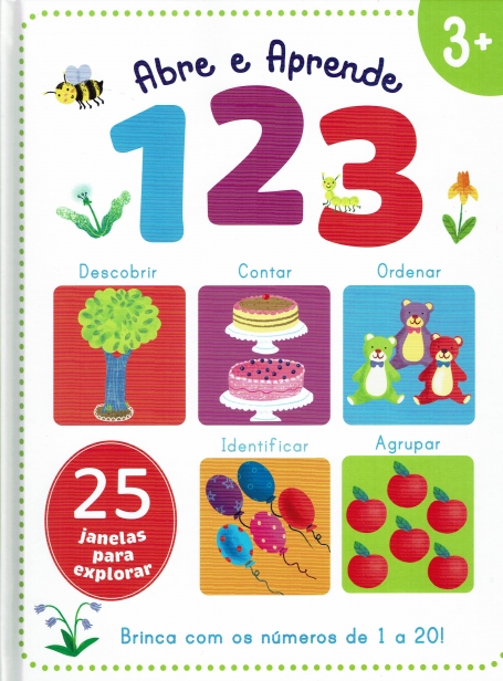 ABRE E APRENDE : 1, 2, 3 - 25 janelas para explorar, brinca com os numeros de 1 a 20 ! 3+