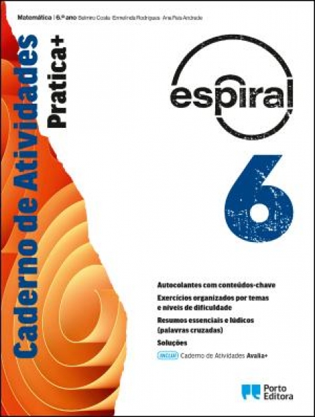 20594 - Caderno de Atividades: Pratica+/Caderno de Atividades: Avalia+ - Espiral - Matemática - 6.º Ano