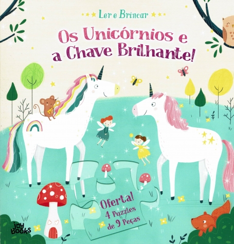 LER E BRINCAR : OS UNICORNIOS E A CHAVE BRILHANTE! oferta 4 puzzles de 9 peças