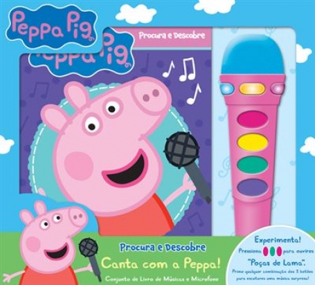 CANTA COM A PEPPA conjunto de livro de musicas e microfóne