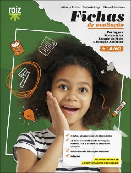 02155.20 - FICHAS DE AVALIACAO 4 ANO - Portugues + Matematica + Estudo do Meio
