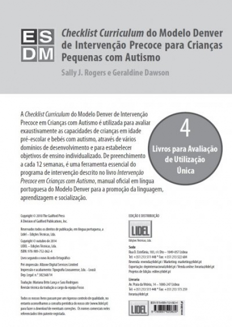 CHECKLIST CURRICULUM DO MODELO DENVER DE INTERVENÇÃO PRECOCE PARA CRIANÇAS PEQUENAS COM AUTISMO