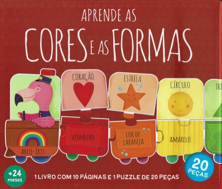 71280.10 - APRENDE AS CORES E AS FORMAS 1 livro com 10 paginas e 1 puzzle de 20 peças