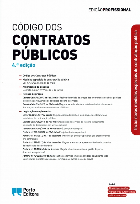 06729.50 - CÓDIGO DOS CONTRATOS PÚBLICOS - 5ª Edição