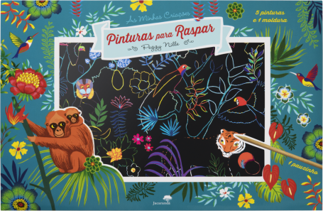 PINTURAS PARA RASPAR - FLORESTAS ENCANTADAS 5 pinturas e 1 moldura
