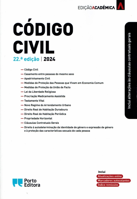06766.26- CÓDIGO CIVIL- 22ª EDIÇÃO- EDIÇÃO ACADÉMICA