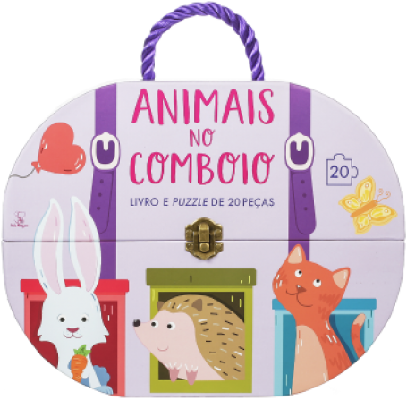 70790.10 - ANIMAIS NO COMBOIO - livro e puzzle de 20 peças