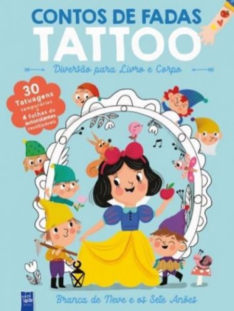 CONTOS DE TATTOO - BRANCA DE NEVE trinta tatuagens temporárias + 4 folhas de autocolantes