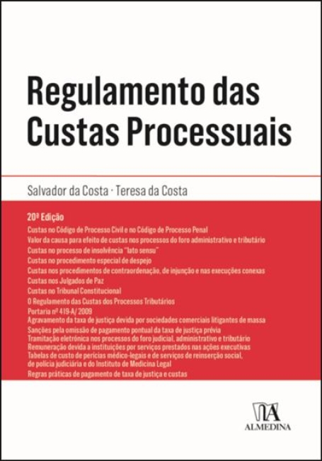 REGULAMENTO DAS CUSTAS PROCESSUAIS 20ª Edição