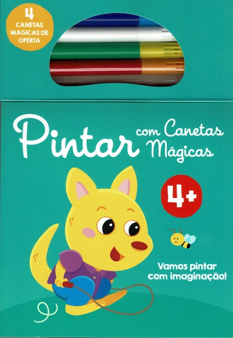 PINTAR COM CANETAS MAGICAS - CANGURU 4+ vamos pintat com imaginaçao, 4 caneta magicas de oferta