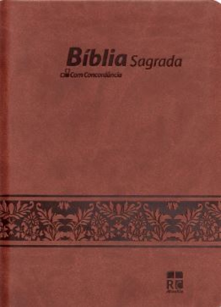 BIBLIA SAGRADA - capa castanha - folha dourada