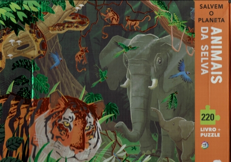 SALVEM O PLANETA ANIMAIS DA SELVA - LIVRO + PUZZLE