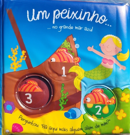 UM PEIXINHO NO GRANDE MAR AZUL - livro de banho