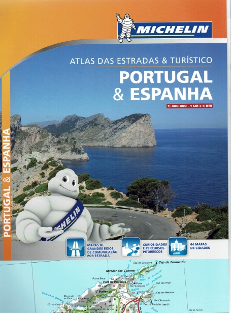 ATLAS DAS ESTRADAS E TURISTICO - PORTUGAL E ESPANHA - tamanho A4