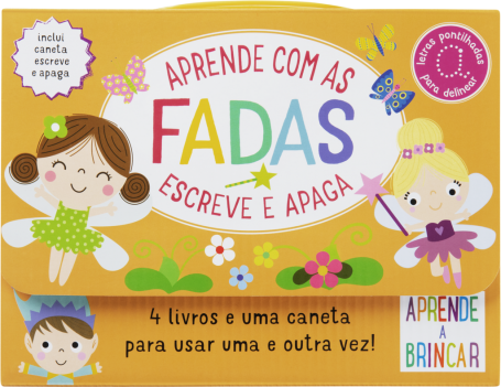 APRENDE COM A FADAS escreve e apaga . 4 livros e uma caneta para usar uma e outra vez!