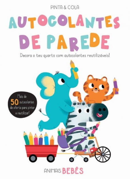 PINTA E COLA AUTOCOLANTES DE PAREDE - ANIMAIS BEBES
