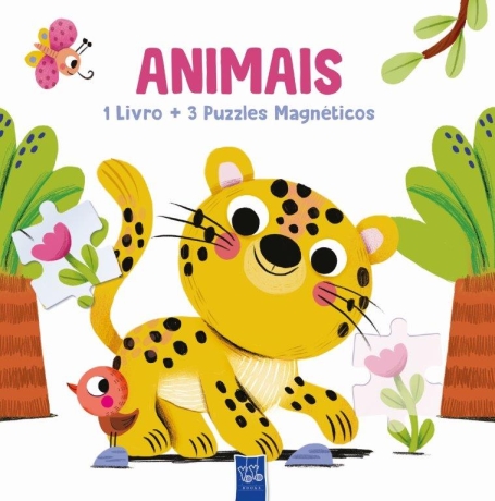 ANIMAIS 1 LIVRO + 3 PUZZLES MAGNETICOS