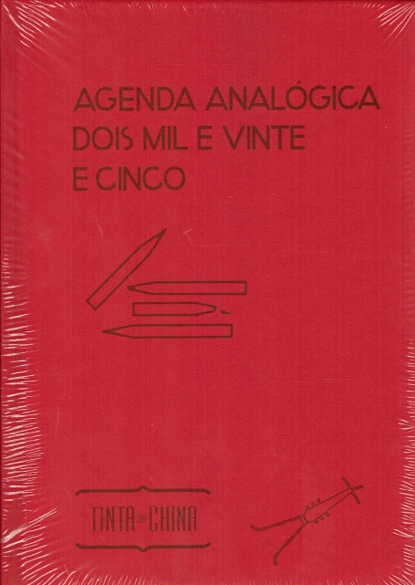 AGENDA ANALÓGICA DOIS MIL E VINTE E CINCO vermelho