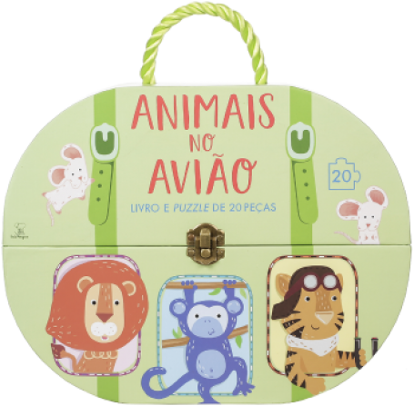 70789.10 - ANIMAIS NO AVIÃO - livro e puzzle de 20 peças