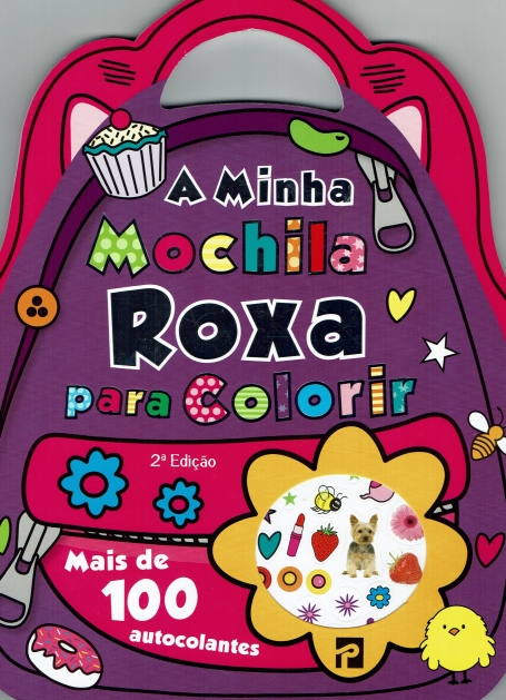 A MINHA MOCHILA ROXA PARA COLORIR - mais de 100 autocolantes