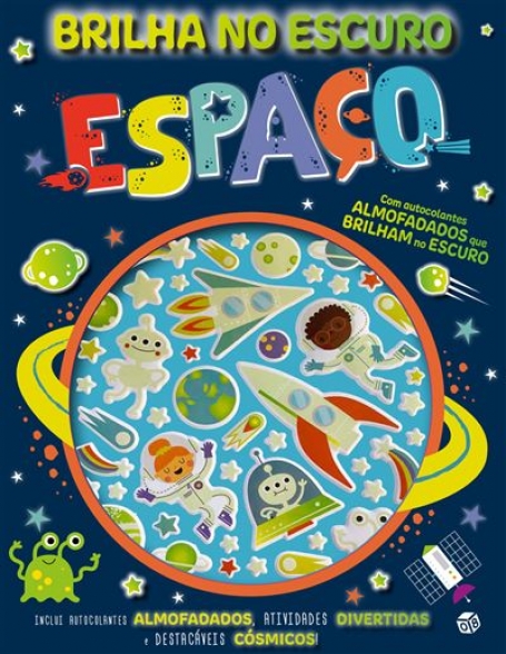 ESPAÇO - BRILHA NO ESCURO - Com autocolantes almofadados que brilham no escuro