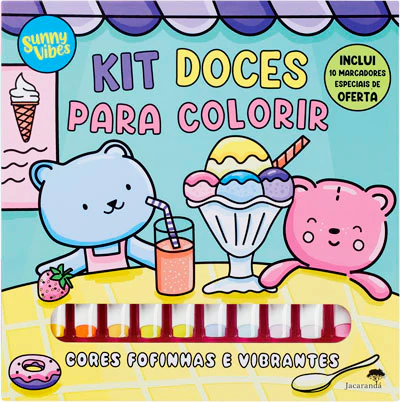 KIT DOCES PARA COLORIR - Cores fofinhas e vibrantes, inclui 10 marcadores especiais de oferta