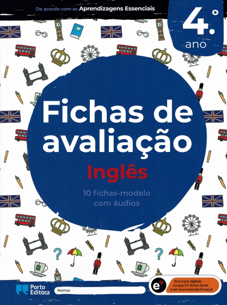 18122.11- FICHAS DE AVALIAÇAO INGLES 4 ANO 10 fichas-modelo com audios