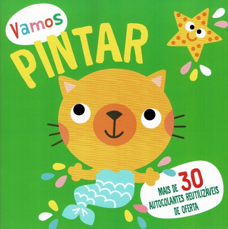 VAMOS PINTAR - GATO mais de 30 autocolantes reutilizaveis de oferta