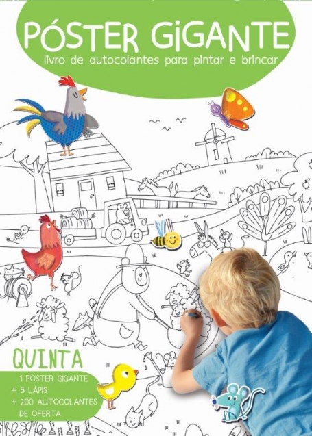 POSTER GIGANTE - LIVRO DE AUTOCOLANTES PARA PINTAR E BRINCAR QUINTA
