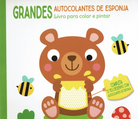 GRANDES AUTOCOLANTES DE ESPONJA - URSO livro para colar e pintar