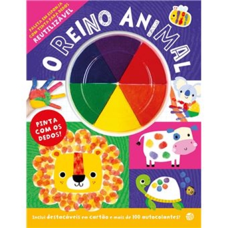 O REINO ANIMAL - PALETA EM ESPONJA COM TINTA PARA DEDOS