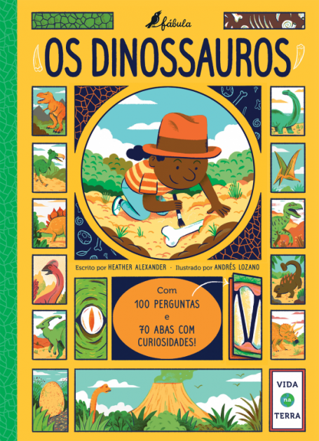 OS DINOSSAUROS - COM 100 PERGUNTAS E 70 ABAS COM CURIOSIDADES